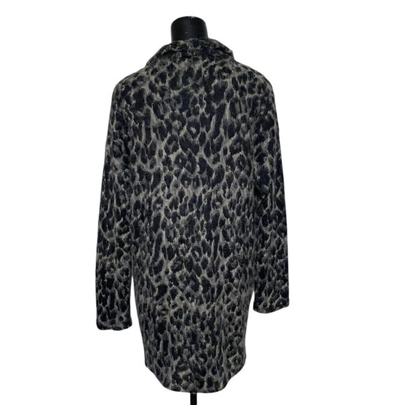 NEW Free People Wild Thing Gray & Black Leopard Animal Print Coat - Picture 6 of 10